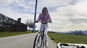 miss daisy diamond's biker ass worship tease on wheels sparks outdoor curiosity