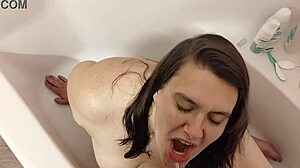 while bf slaves at work his fat cheating whore gulps piss from friend in toilet humiliation