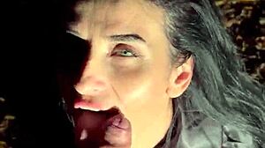 draculas countess bent over sucking huge cum covered dick