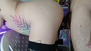 Hermanastra's Huge Ass and Tits Bounce in Bent Over Doggystyle Pounding