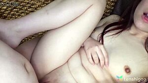 Ryo ayase brunette japanese rides boyfriend cowgirl moans wet pussy orgasm