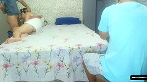 blindfolded wife lent by husband to boss bareback fucked rough with big cock cumshot