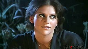 nymph strips outdoors in vintage cinema then gets antique ass fucked hard in retro blue film