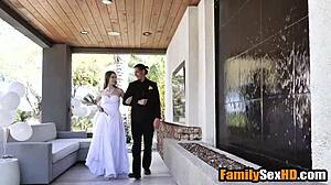 lesbian brides get fucked hard by stepdads in foursome 😲🍆