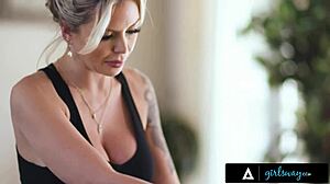 after the issue lily larimar fucks her maid stepmom's client hard with pussy licking and scissoring