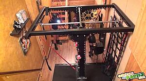 trapped in minerva's dungeon for our wild bisexual bdsm threesome spanking