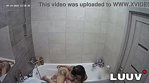 emily sneaks bathroom dildo play to wild orgasm on hidden cam