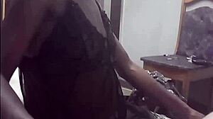 what if redhead ebony slut in dress slurps boss cock at dirty dorm