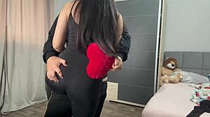 step-sister surprises with fat ass fingering and titty tease in gym