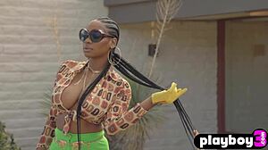 ebony teen nyla strips perfect big tits ass body posing