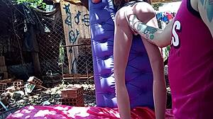 Outdoor Fuck Doll Anal Toy Masturbation in Public