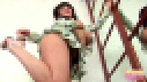 Cute amateur babe teases upskirt lingerie panties in casual homemade reveal