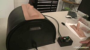 Sybian Ride Drives Busty Brunette to Pussy Drilling