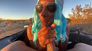 Incel Pounds Petite Ebony Nympho with Monster BBC in Car