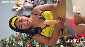 santa fucks my ass by magic elf while friends watch cum!