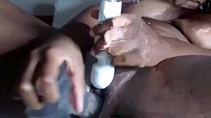 god my tight ebony pussy squirts so hard watching this closeup toy orgasm!