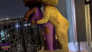 two lesbian teens finger to balcony squirt explosion