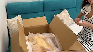 i invited courier for tantaly doll double penetration cowgirl ride!!