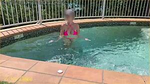 oh man i couldnt help flashing my big tits at that hotel pool everyone stared!