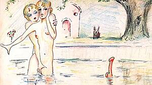 vintage drawings capture antique erotic charm