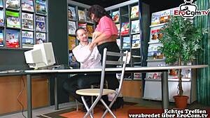 german chubby milf aces job interview with hardcore office fuck