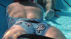 Underwater Threesome Tease: Candy and Lizzy Ride Mike's Cock in Pool Depths