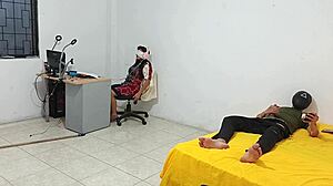 step sister watches him stroke his cock while she sits close