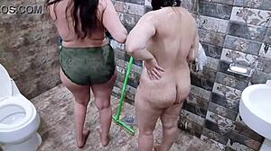 pakistani milf lesbians shower post intimate bath time