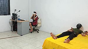 step sister watches him stroke his cock while she sits close