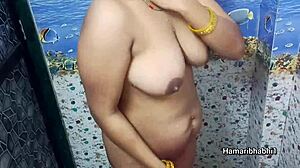 i watch my sexy indian bhabhi bathe naked for hubby!