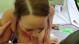 Risky Morning Doggystyle Camping Wife POV Cumshot