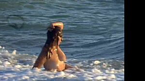 Naked Big Tits Brunette Bent Over Doggystyle Fucked Public Beach Outdoor