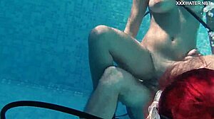 Underwater Threesome Tease: Candy and Lizzy Ride Mike's Cock in Pool Depths
