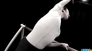 asian ballerina dances nude outdoors ripping clothes showing puffy nipples proudly