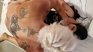 thai milf hotwife takes bareback creampie in rough mmf threesome gangbang pounding