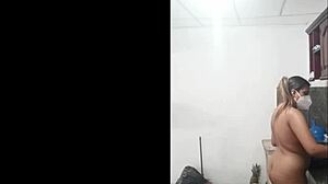 Tempting Naked Cook Teases in Kitchen