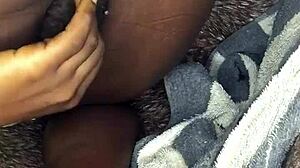 Fan-sent bottle ride fists pussy to squirting cum explosion