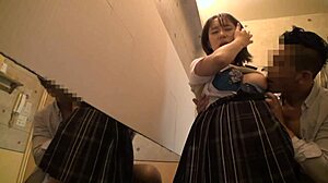 Hidden camera spies curvy Japanese masseuses with huge saggy tits