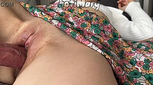 stepmom takes huge cock deep in wet pussy creampie orgasm closeup