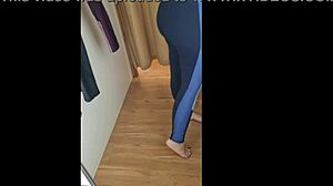 karina and lucas pick hot gymwear mirror tease