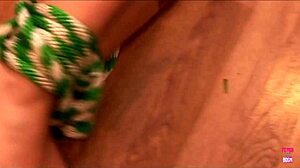 Muscular Guy's Long Shaft Fills Busty Housewife in Kitchen Readily