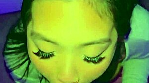 Watch This Crazy Asian Slut Gagging on Monster Cock in Backroom POV Missionary Fuck!