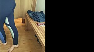 karina and lucas pick hot gymwear mirror tease