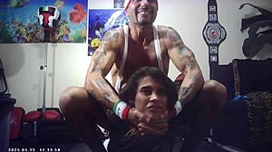 Pornstar Champion Battles Big Breast Babe in Camel Clutch Wrestling Hold Match and Hardcore Sex