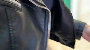 18yo brunette flashes tits pussy for risky public pov doggystyle fuck