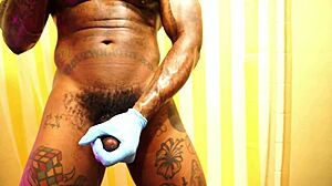 worship this big black hairy monster cock slave