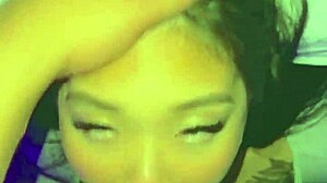 Watch This Crazy Asian Slut Gagging on Monster Cock in Backroom POV Missionary Fuck!
