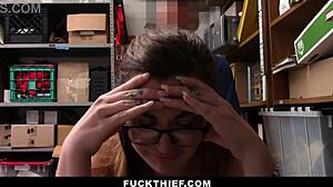 lp officer catches teen thief bent over in garage then punishes with monster cock doggystyle