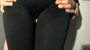 Thick thighs spread wide in amateur masturbation clips with massive cumshots to soak your socks