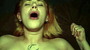 Redhead's Wild Nighttime Bareback Ride Ends in Cum-Filled Facial